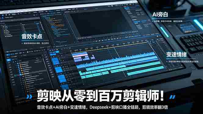 （18867期）剪映从零到百万剪辑师！音效卡点+AI旁白+变速情绪，Deepseek+剪映口播全链路，剪辑效率翻3倍-OG资源站