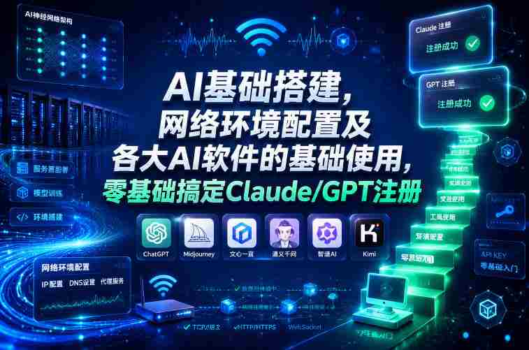 AI基础搭建，网络环境配置及各大AI软件的基础使用，零基础搞定Claude/GPT注册-OG资源站