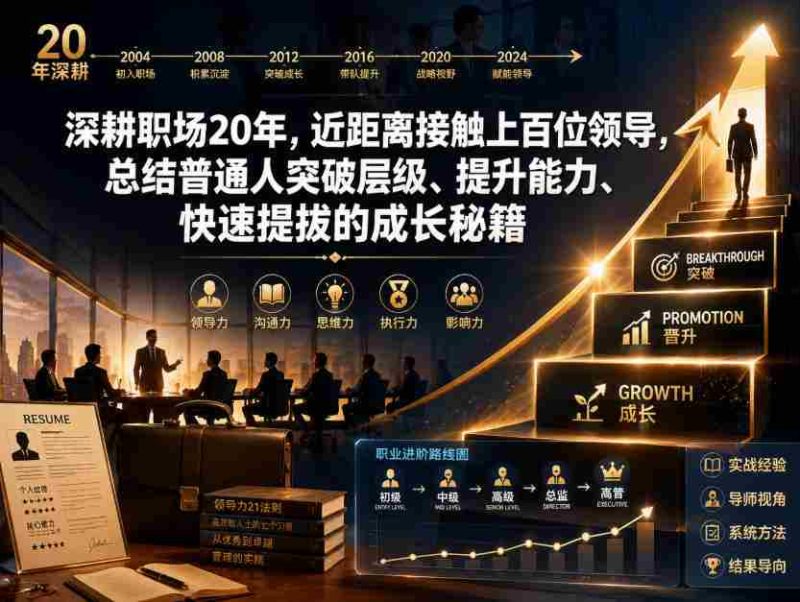付费文章:深耕职场20年,近距离接触上百位领导,总结普通人突破层级、提升能力、快速提拔的成长秘籍(全网独家干货)-OG资源站