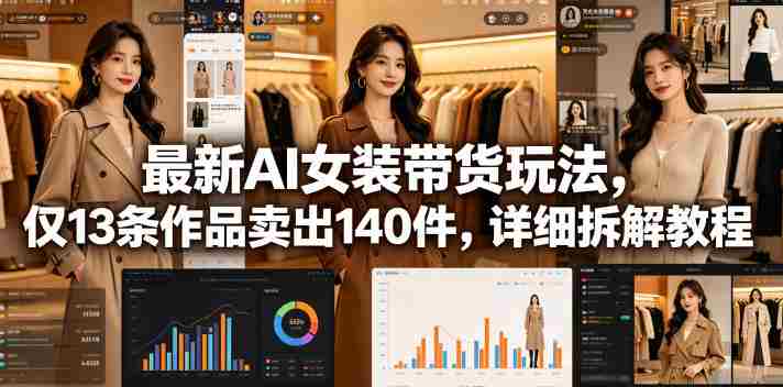 最新AI女装带货玩法，仅13条作品卖出140件，详细拆解教程-OG资源站