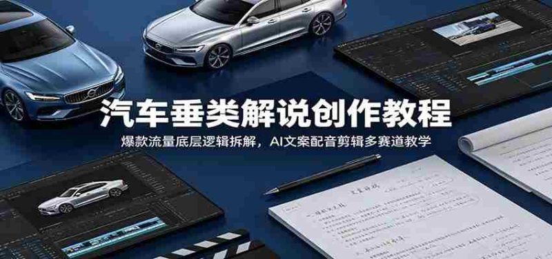 汽车垂类解说创作教程：爆款流量底层逻辑拆解，AI文案配音剪辑多赛道教学-OG资源站