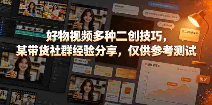 好物视频多种二创技巧，某带货社群经验分享，仅供参考测试-OG资源站