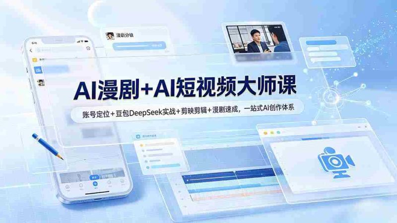 （19147期）AI漫剧+AI短视频大师课：账号定位+豆包DeepSeek实战+剪映剪辑+漫剧速成，一站式AI创作体系-OG资源站