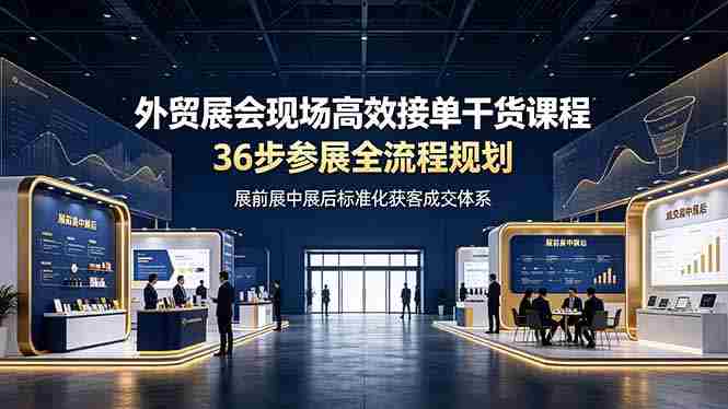 （19157期）外贸展会现场高效接单干货课程，36步参展全流程规划，展前展中展后标准化获客成交体系-OG资源站