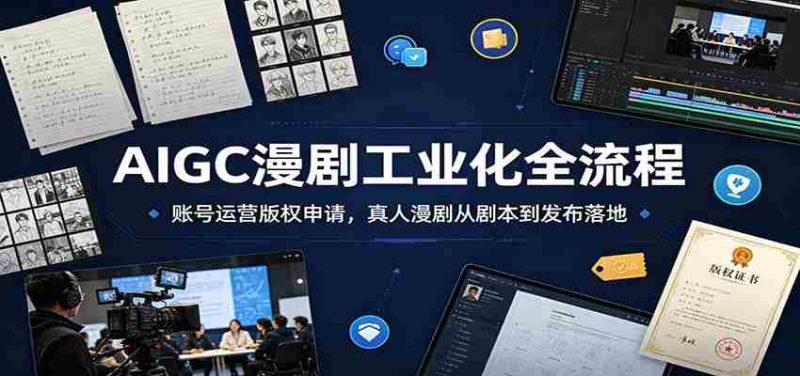 AIGC漫剧工业化全流程：账号运营版权申请，真人漫剧从剧本到发布落地-OG资源站