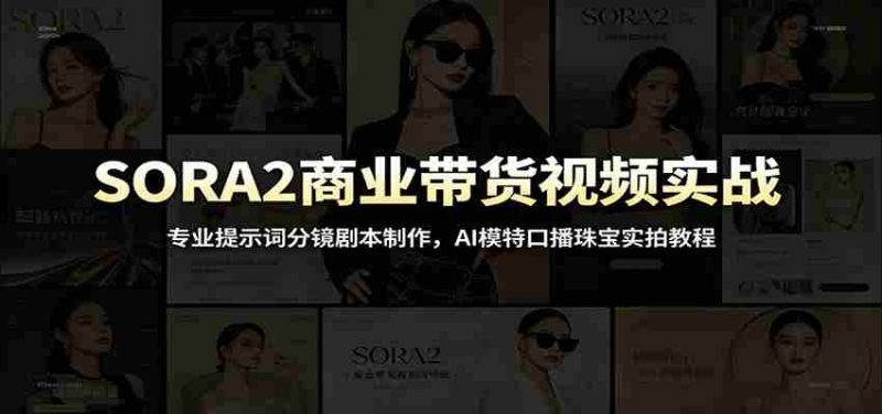 SORA2商业带货视频实战：专业提示词分镜剧本制作，AI模特口播珠宝实拍教程-OG资源站