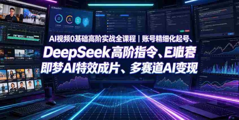 AI视频0基础高阶实战全课程｜账号精细化起号、DeepSeek高阶指令、即梦AI特效成片、多赛道AI短视频量产变现-OG资源站