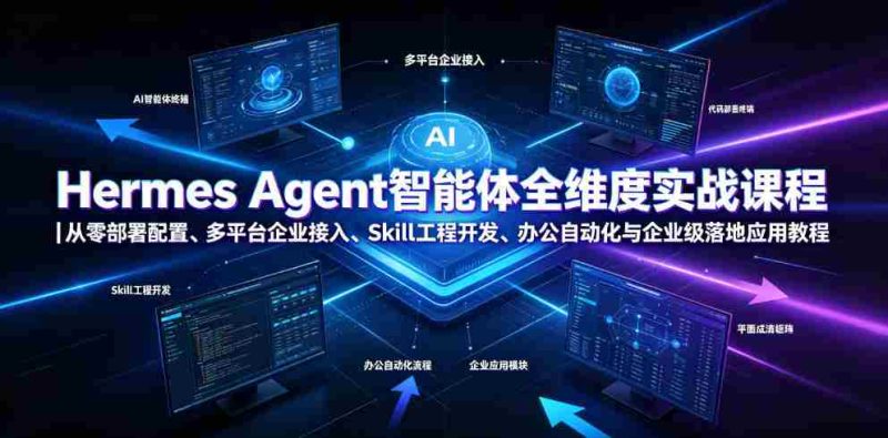 Hermes Agent智能体全维度实战课程｜从零部署配置、多平台企业接入、Skill工程开发、办公自动化与企业级落地应用教程-OG资源站