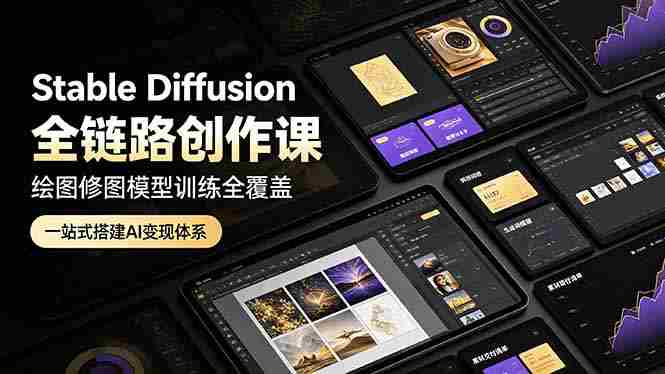 （19154期）Stable Diffusion全链路创作课，绘图修图模型训练全覆盖，一站式搭建AI变现体系-OG资源站