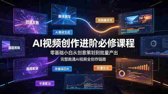 （19159期）AI视频创作进阶必修课程：零基础小白从创意策划到批量产出，完整跑通AI视频全创作链路-OG资源站