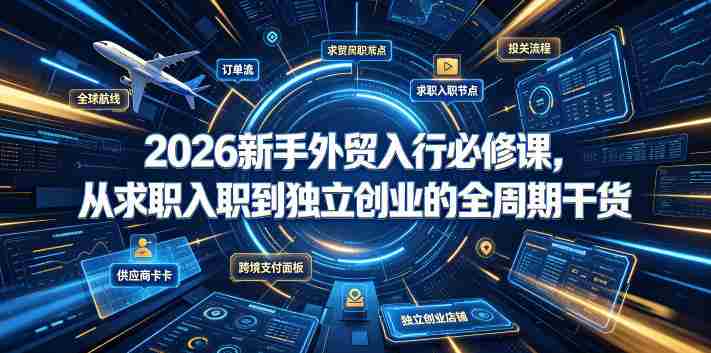 2026新手外贸入行必修课，从求职入职到独立创业的全周期干货-OG资源站