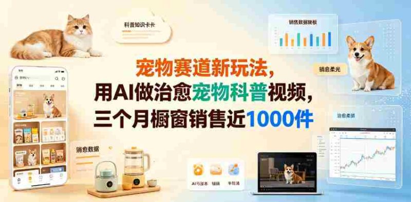 宠物赛道新玩法，用AI做治愈宠物科普视频，三个月橱窗销售近1000件【详细教学】-OG资源站