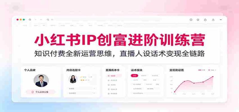 小红书IP创富进阶训练营：知识付费全新运营思维，直播人设话术变现全链路-OG资源站