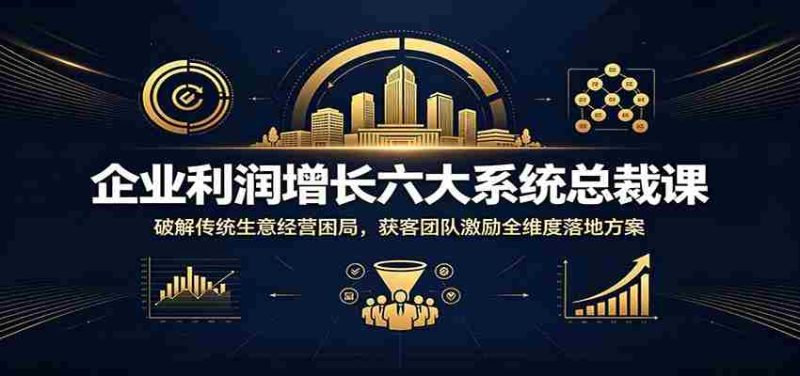 企业利润增长六大系统总裁课：破解传统生意经营困局，获客团队激励全维度落地方案-OG资源站