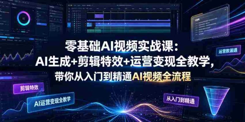 零基础AI视频实战课：AI生成+剪辑特效+运营变现全教学，带你从入门到精通AI视频全流程-OG资源站