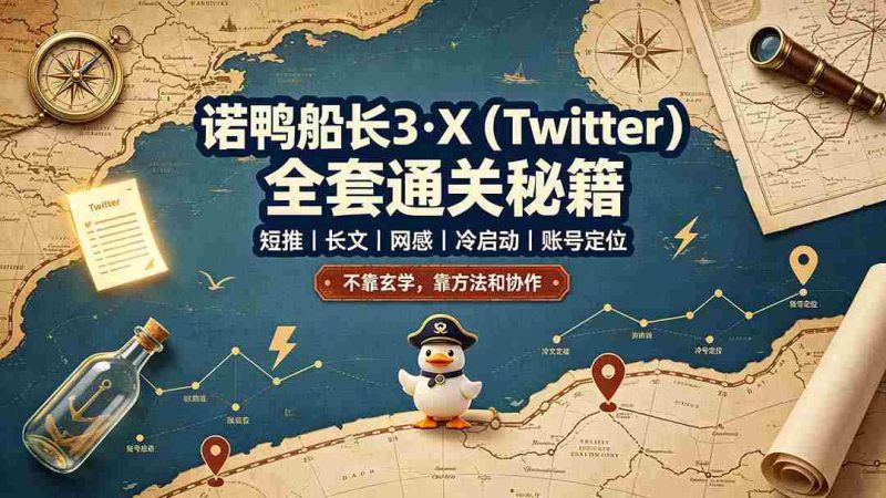 （19215期）诺鸭船长3·X（Twitter）全套通关秘籍，短推、长文、网感、冷启动、账号定位，不靠玄学，靠方法和协作-OG资源站