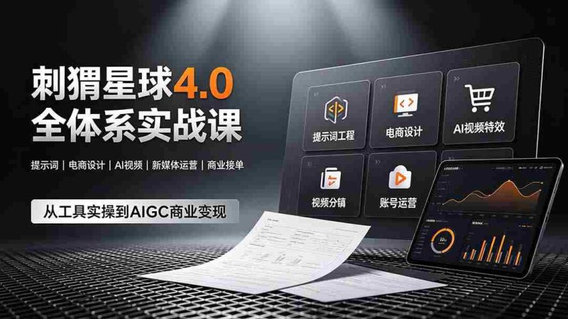（19224期）刺猬星球4.0全体系实战课，覆盖提示词工程、电商设计、AI视频特效与新媒体运营，一站式掌握AIGC商业核心技能-OG资源站