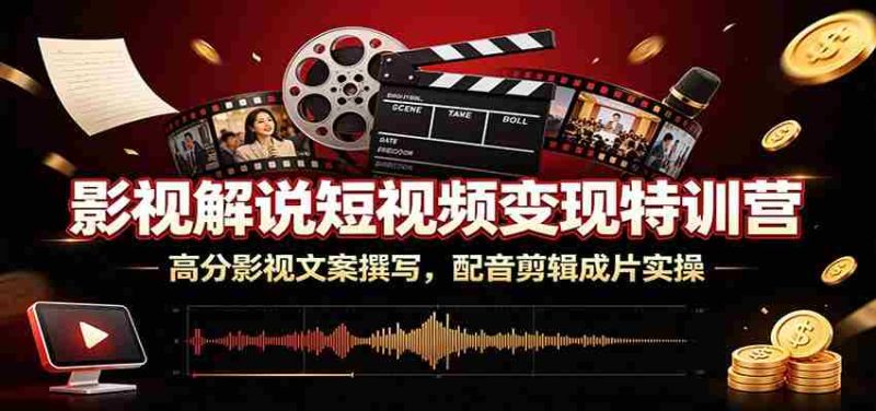 影视解说短视频变现特训营:高分影视文案撰写,配音剪辑成片实操-OG资源站