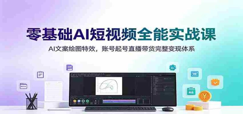 零基础AI短视频全能实战课：AI文案绘图特效，账号起号直播带货完整变现体系-OG资源站