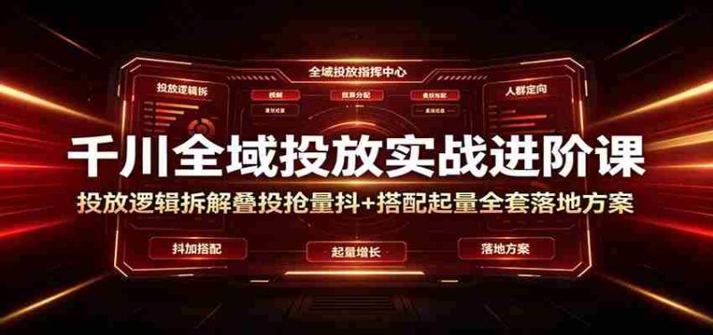 千川全域投放实战进阶课:投放逻辑拆解,叠投抢量抖+搭配起量全套落地方案-OG资源站