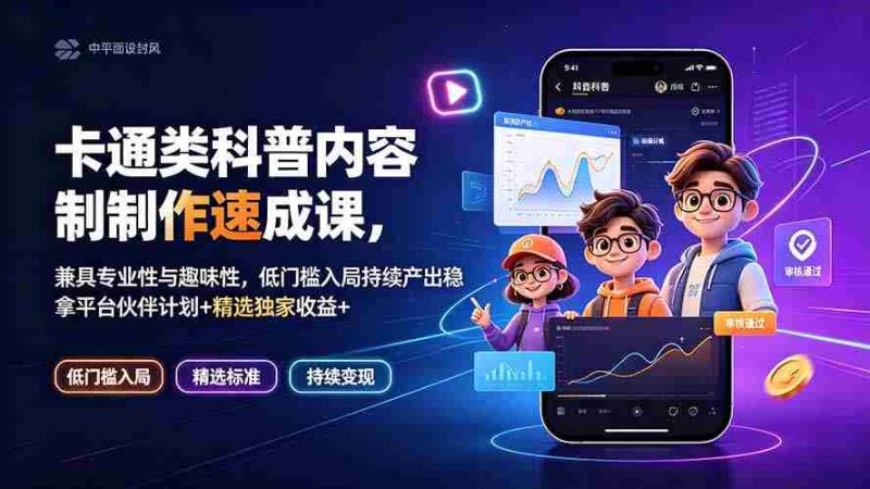 (19234期)卡通类科普内容制作速成课,兼具专业性与趣味性,低门槛入局持续产出稳拿平台伙伴计划+精选独家收益-OG资源站