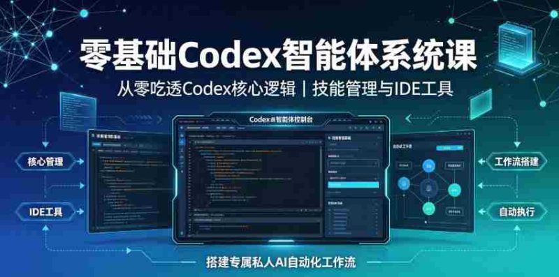 零基础Codex智能体系统课|从零吃透Codex核心逻辑、技能管理与IDE工具,搭建专属私人AI自动化工作流-OG资源站