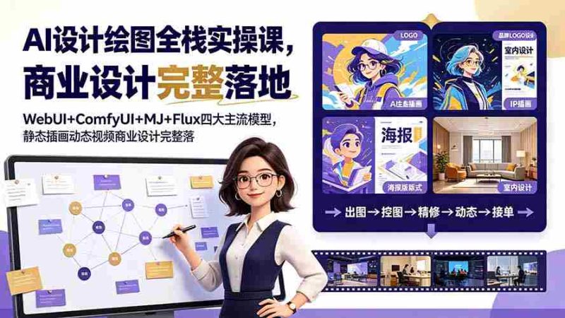 (19244期)AI设计绘图全栈实操课,WebUI+ComfyUI+MJ+Flux四大主流模型,静态插画动态视频商业设计完整落地教程-OG资源站