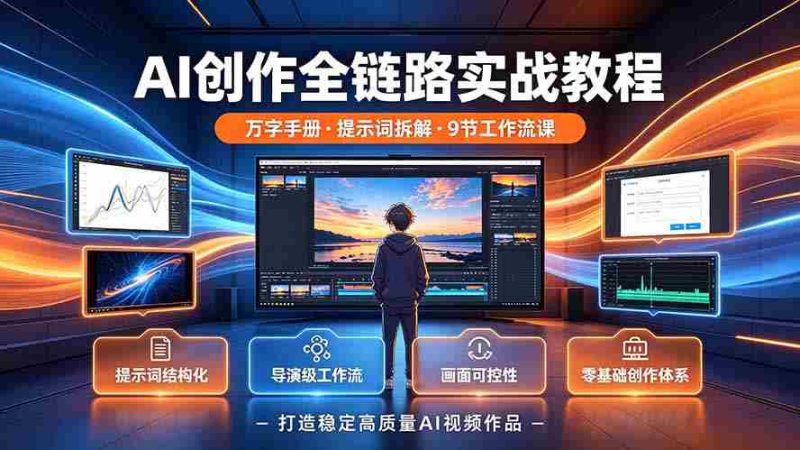 (19247期)AI创作全链路实战教程|万字手册·提示词拆解·9节工作流课,打造稳定高质量AI视频作品-OG资源站