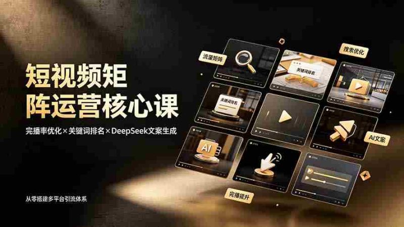 (19259期)短视频矩阵运营核心课:完播率优化×关键词排名×DeepSeek文案生成,从零搭建多平台引流体系-OG资源站