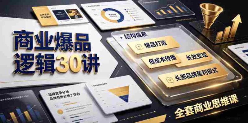 商业爆品逻辑30讲|拆解各行各业头部品牌盈利模式,吃透爆品打造、低成本传播、长效变现全套商业思维课-OG资源站