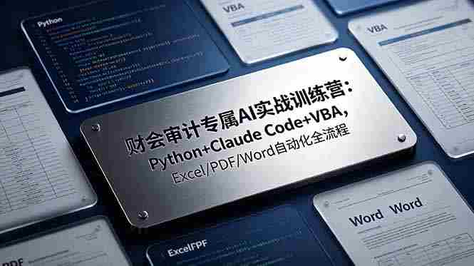 （19268期）财会审计专属 AI实战训练营-更新：Python+Claude Code+VBA，Excel/PDF/Word自动化全流程-OG资源站