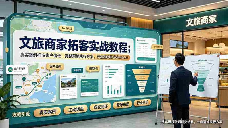（19273期）文旅商家拓客实战教程；真实案例打造客户信任，完整落地执行方案，行业避坑账号布局心法-OG资源站