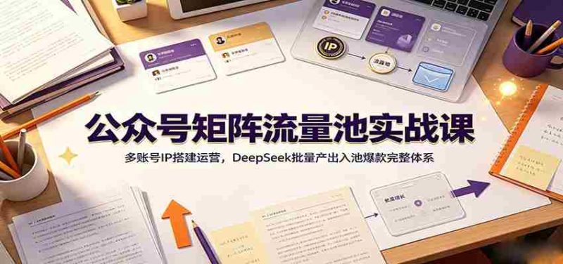 公众号矩阵流量池实战课:多账号IP搭建运营,DeepSeek批量产出入池爆款完整体系-OG资源站