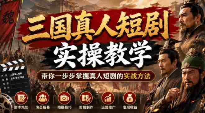 三国真人短剧实操教学,带你一步步掌握真人短剧的实战方法-OG资源站