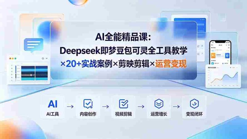 (19278期)AI全能精品课:Deepseek即梦豆包可灵全工具教学×20+实战案例×剪映剪辑×运营变现-OG资源站