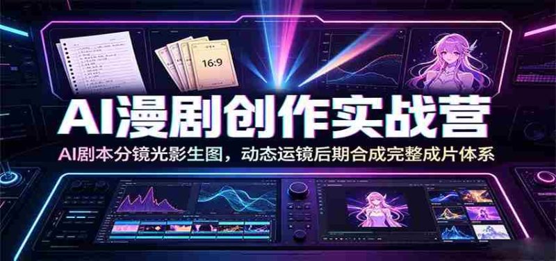 AI漫剧创作实战营:AI剧本分镜光影生图,动态运镜后期合成完整成片体系-OG资源站