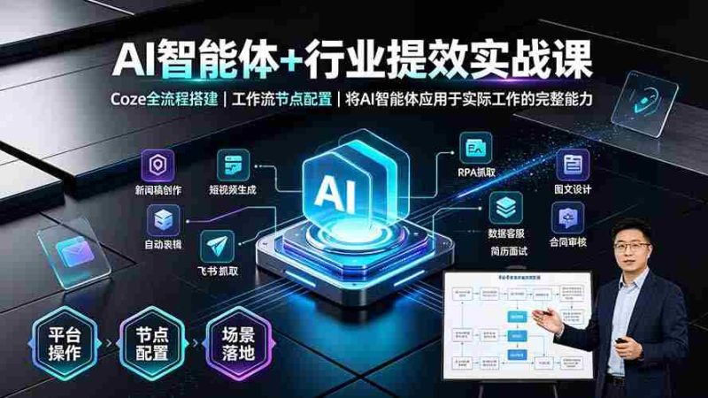 （19281期）AI智能体+行业提效实战课·Coze全流程搭建｜工作流节点配置｜将AI智能体应用于实际工作的完整能力-OG资源站