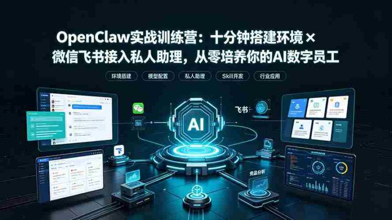 （19287期）OpenClaw实战特训营：十分钟搭建环境×微信飞书接入私人助理，从零培养你的AI数字员工-OG资源站