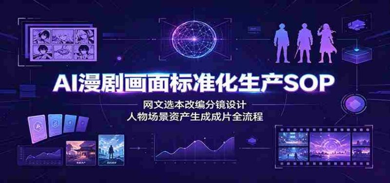 AI漫剧画面标准化生产SOP：网文选本改编分镜设计，人物场景资产生成成片全流程-OG资源站