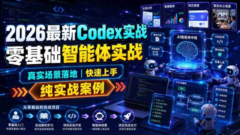 2026最新Codex实战零基础智能体实战,真实场景落地,快速上手,纯实战案例-OG资源站