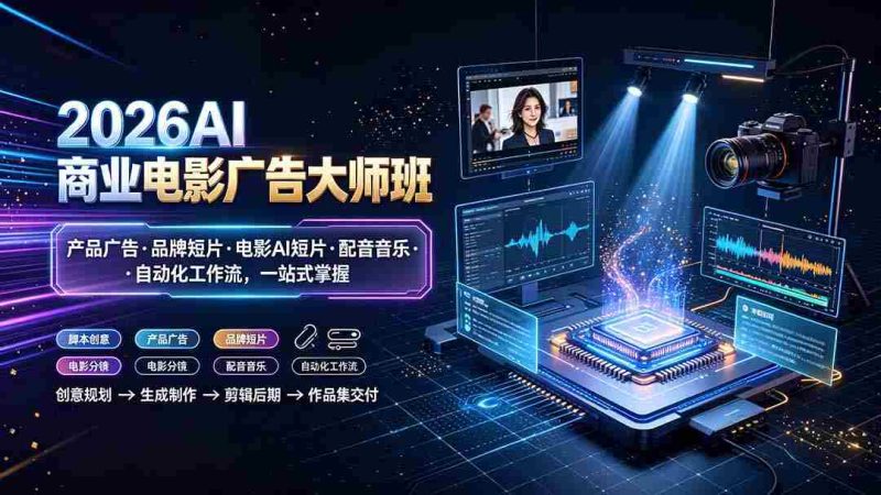 （19303期）2026AI商业电影广告大师班：产品广告·品牌短片·电影AI短片·配音音乐·自动化工作流，一站式掌握-OG资源站