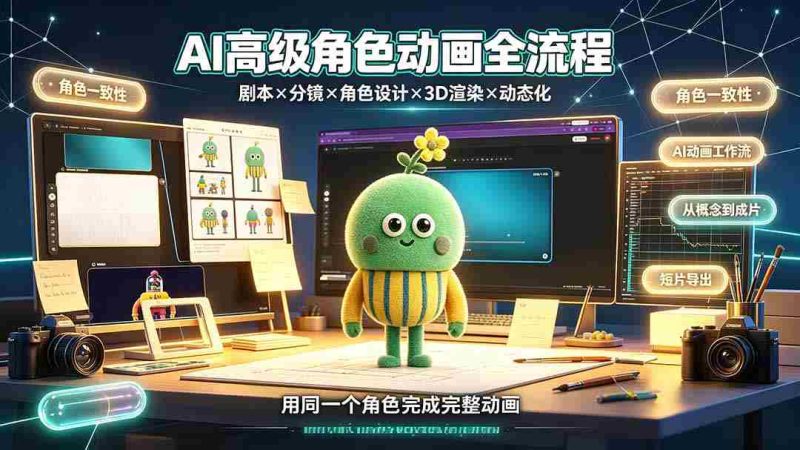 （19304期）AI高级角色动画全流程：剧本×分镜×角色设计×3D渲染×动态化，从概念到成片一站式教学-OG资源站