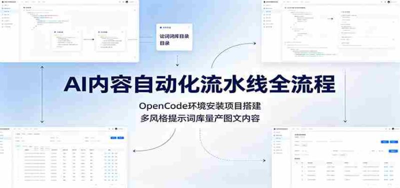 AI内容自动化流水线全流程：OpenCode环境安装项目搭建，多风格提示词库量产图文内容-OG资源站