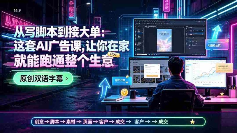 （19318期）从写脚本到接大单：这套AI广告课，让你在家就能跑通整个生意【原创双语字幕】-OG资源站