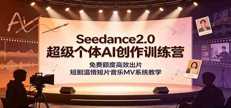 Seedance2.0超级个体AI创作训练营：免费额度高效出片，短剧温情短片音乐MV系统教学-OG资源站