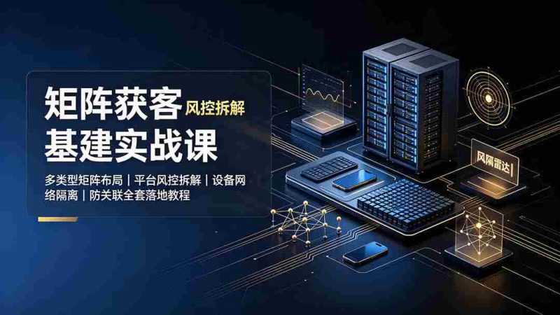 （19319期）矩阵获客基建实战课：多类型矩阵布局｜平台风控拆解｜设备网络隔离｜防关联全套落地教程-OG资源站