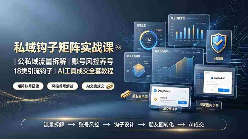 (19321期)私域钩子矩阵实战课〓公私域流量拆解|账号风控养号|18类引流钩子|AI工具成交全套教程-OG资源站