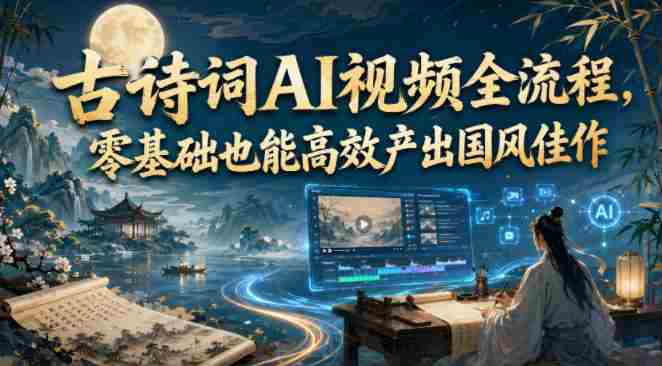 古诗词AI视频全流程,零基础也能高效产出国风佳作-OG资源站