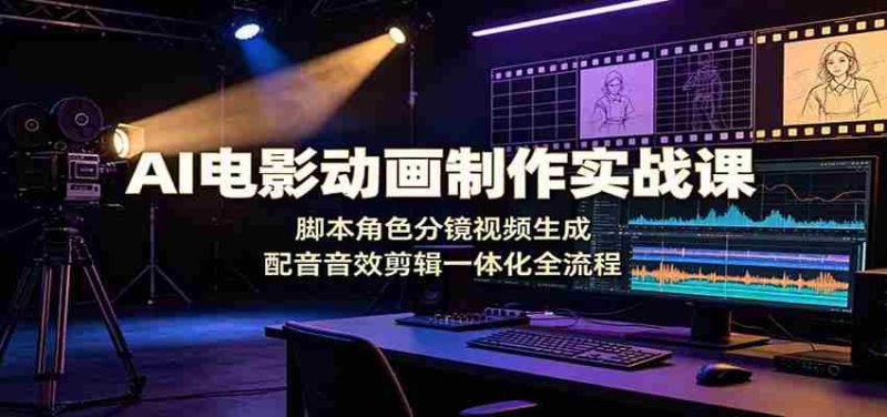 AI电影动画制作实战课：脚本角色分镜视频生成，配音音效剪辑一体化全流程-OG资源站