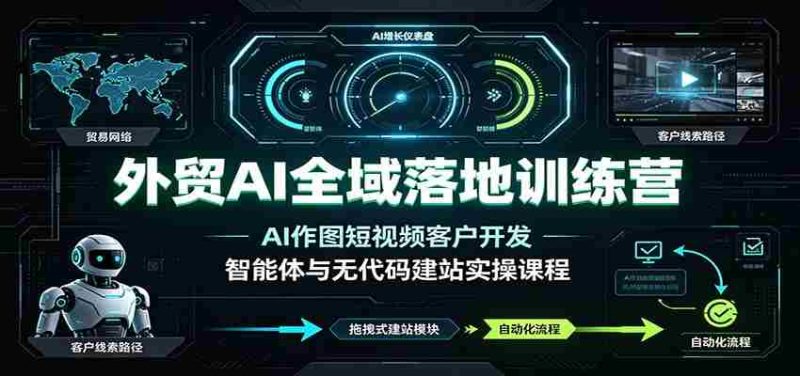 外贸AI全域落地训练营：AI作图短视频客户开发，智能体与无代码建站实操课程-OG资源站